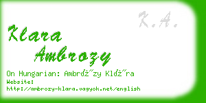 klara ambrozy business card